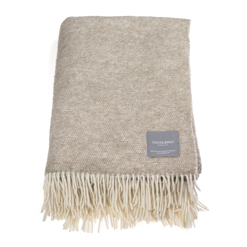 Wool Plaid 130x170 cm, Beige & Off-white Melange