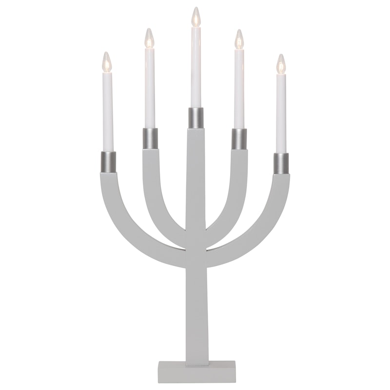 Elias Candlestick, Light Grey