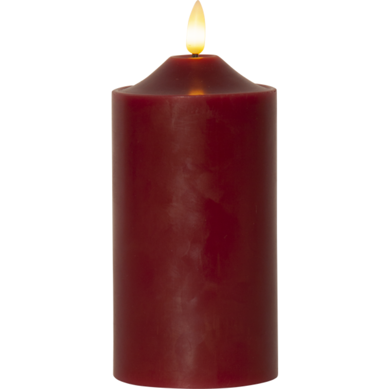 Flamme Pillar Candle LED Red, 17 cm