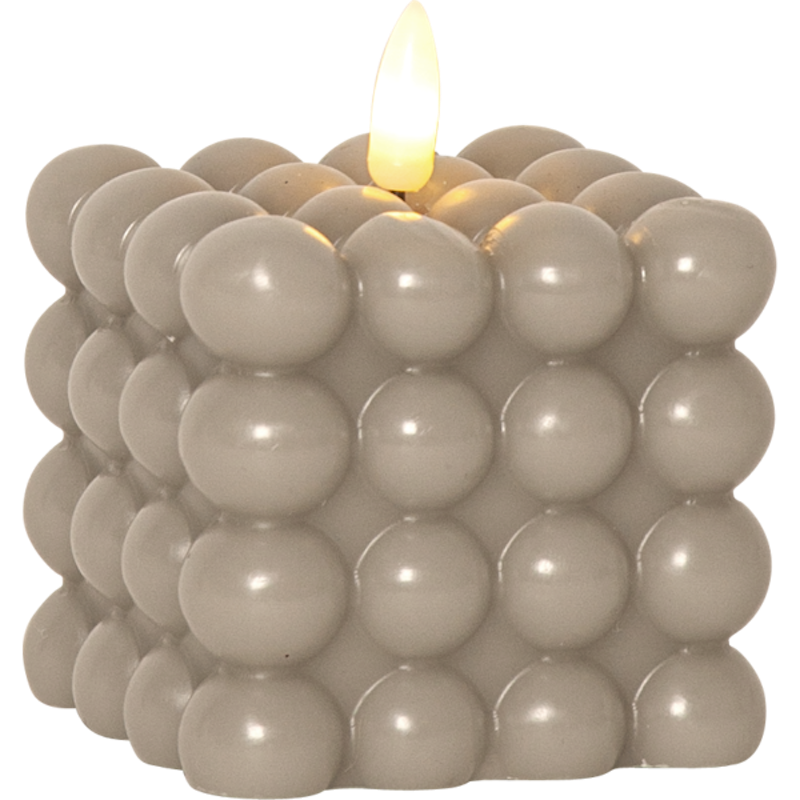 Flamme Dot Pillar Candle LED, Beige