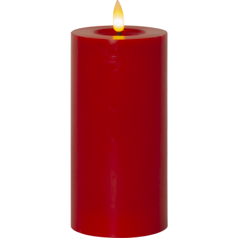 Flamme Flow Pillar Candle LED Red, 17,5 cm