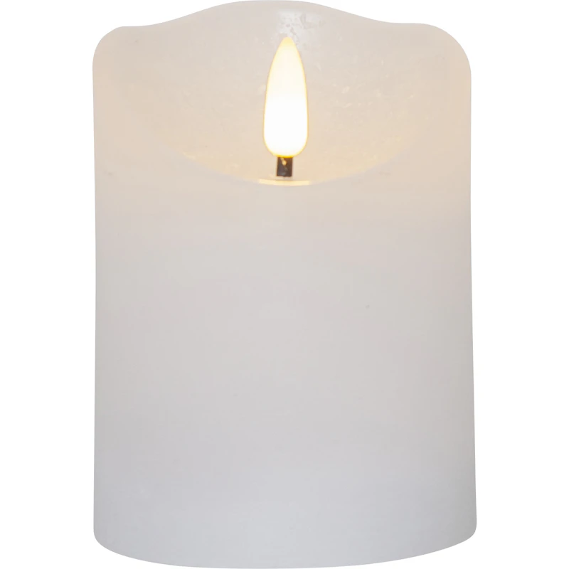 Flamme Rustic LED Pillar Candle White, 10 cm