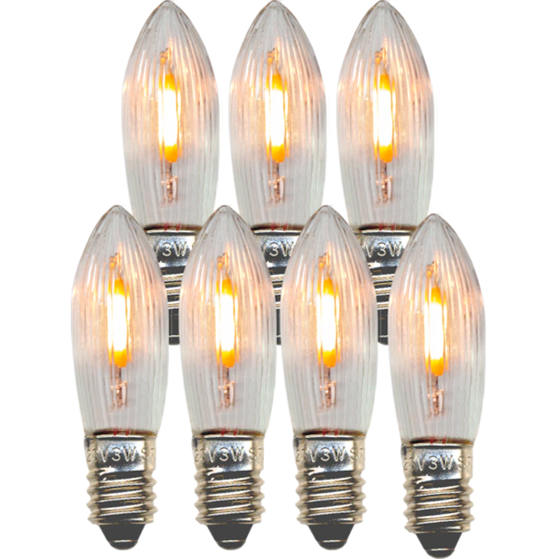 LED Filament Universal Light Source E10 0.5W 11lm 2100K 7-pack, Clear