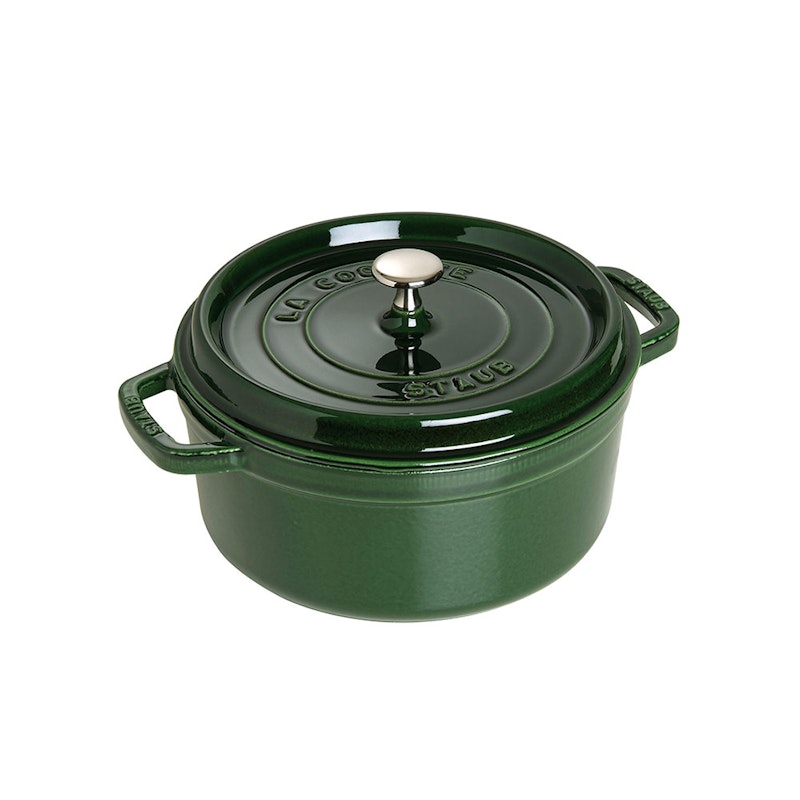 Round Casserole in Cast Iron 5,2 L, Basil Green