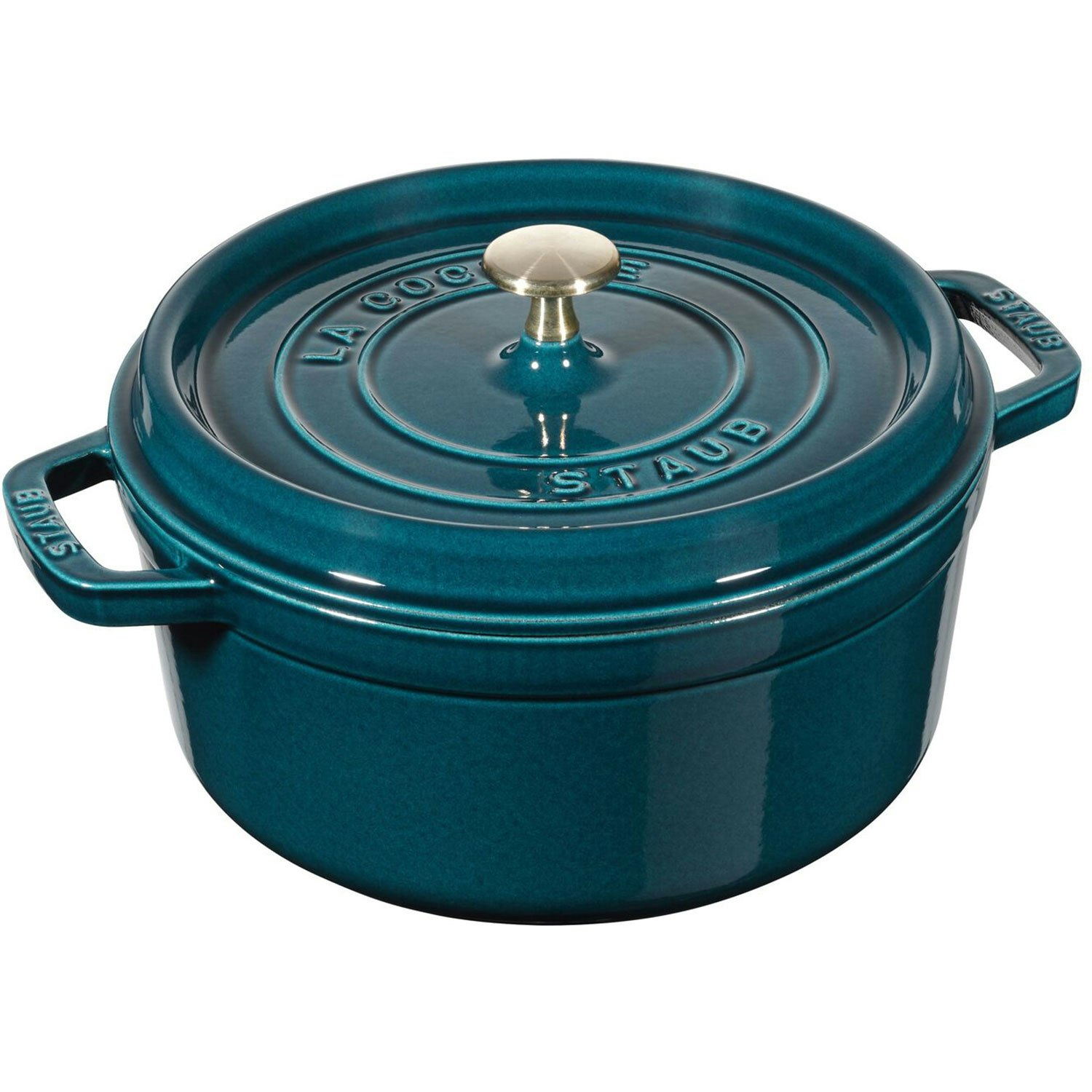 Staub Cocotte Round 28 cm 6,7 L, Petrol Blue | RoyalDesign.co.uk