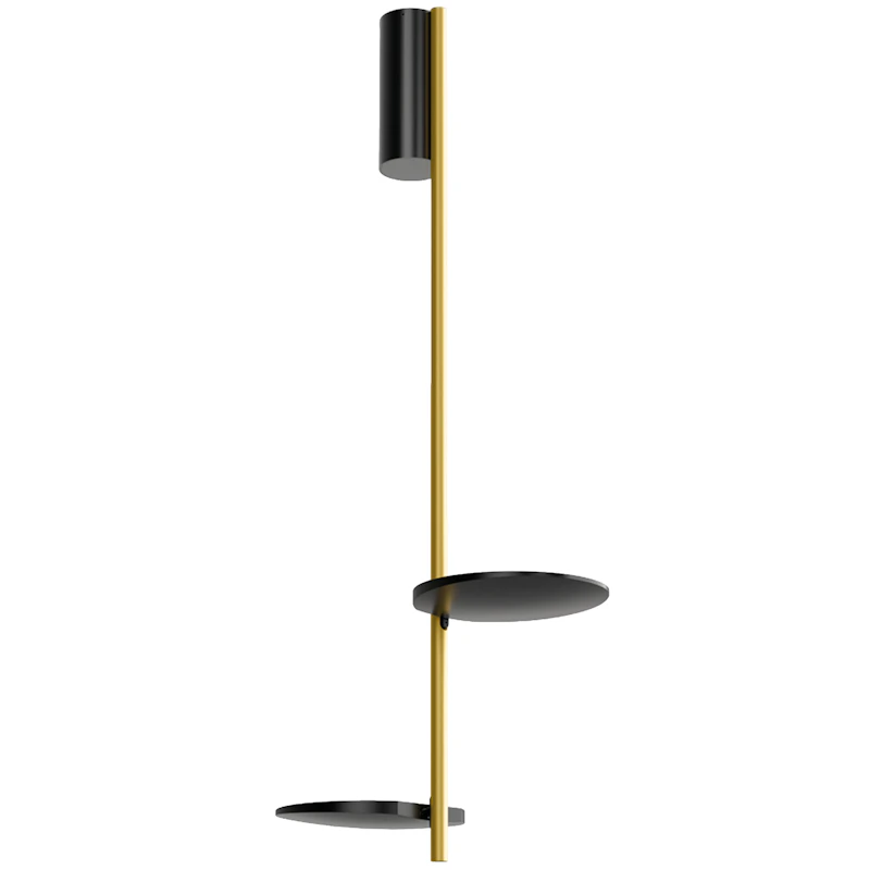 Kimia Pendant, Black / Satin Gold