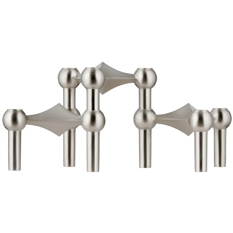 Nagel Candlestick 3 Pieces, Brushed Chrome