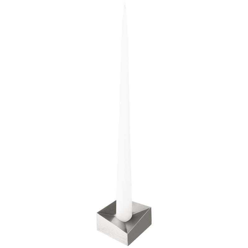 Reflect Candle Holder Large, Brushed Chrome