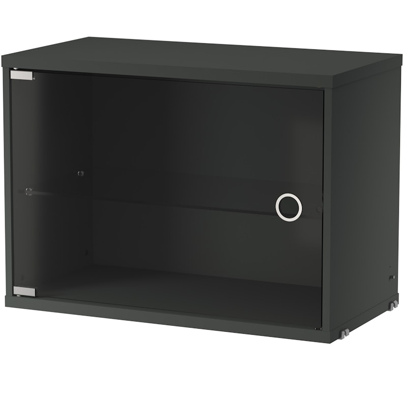 String Cabinet With Glass Door 30x58 cm, Dark Grey