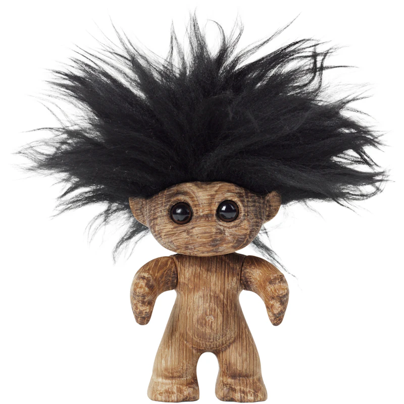 Lucky troll wooden figure, 9 cm