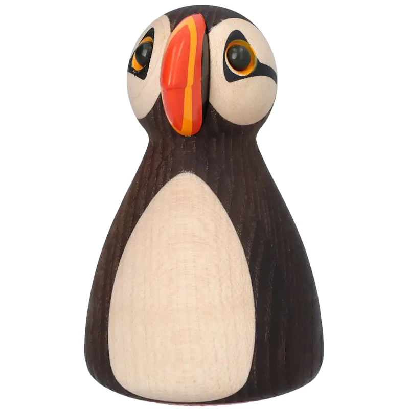 Puffy Wooden Figurine Puffin, 9 cm