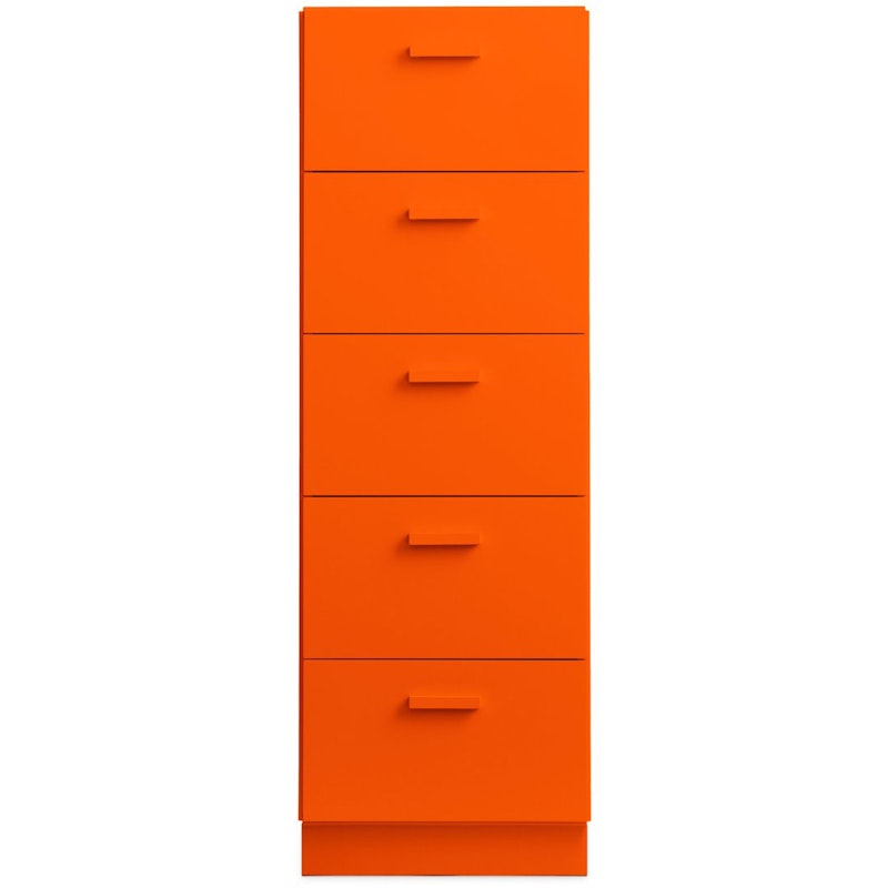 Relief Chest Of Drawers Tall With Plinth, Orange