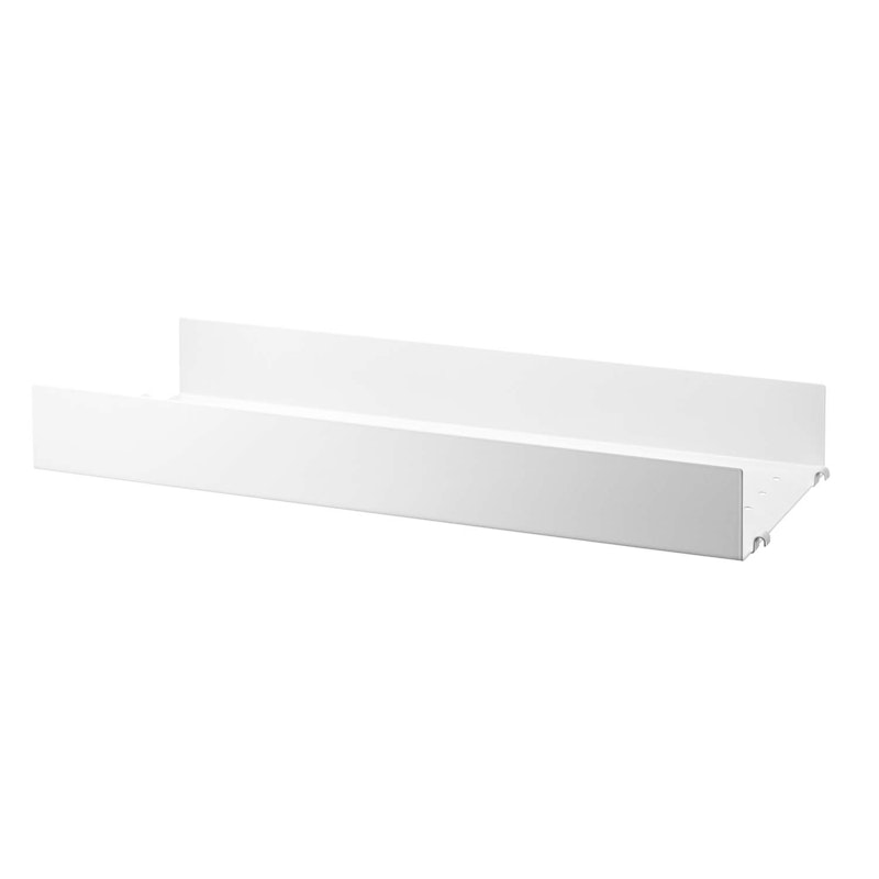 String Shelf With High Edge Metal 20x58 cm, White