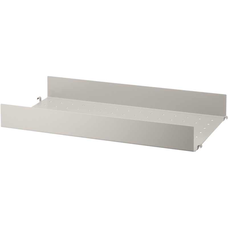 String Shelf With High Edge Metal 30x58 cm, Beige