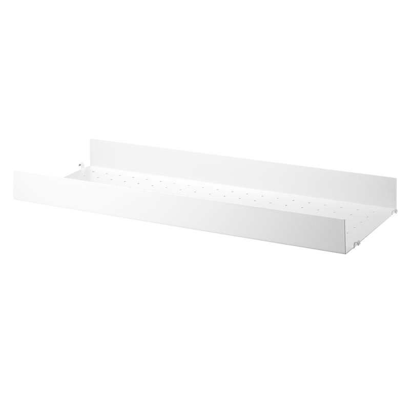String Shelf With High Edge Metal 30x78 cm, White