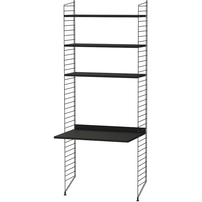 String Shelf Combination A Workspace, Black