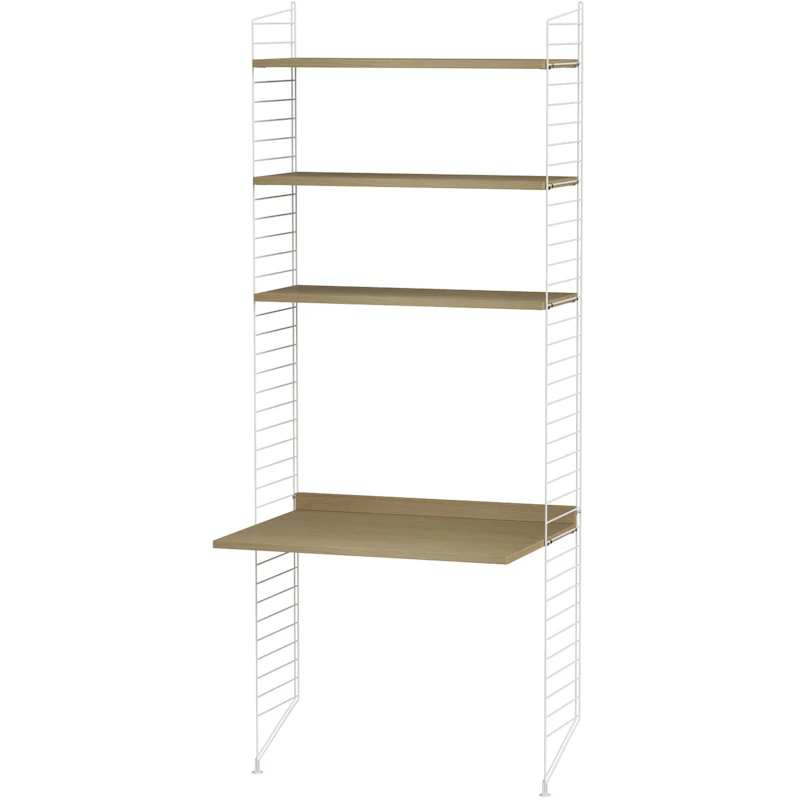 String Shelf Combination A Workspace, White / Oak