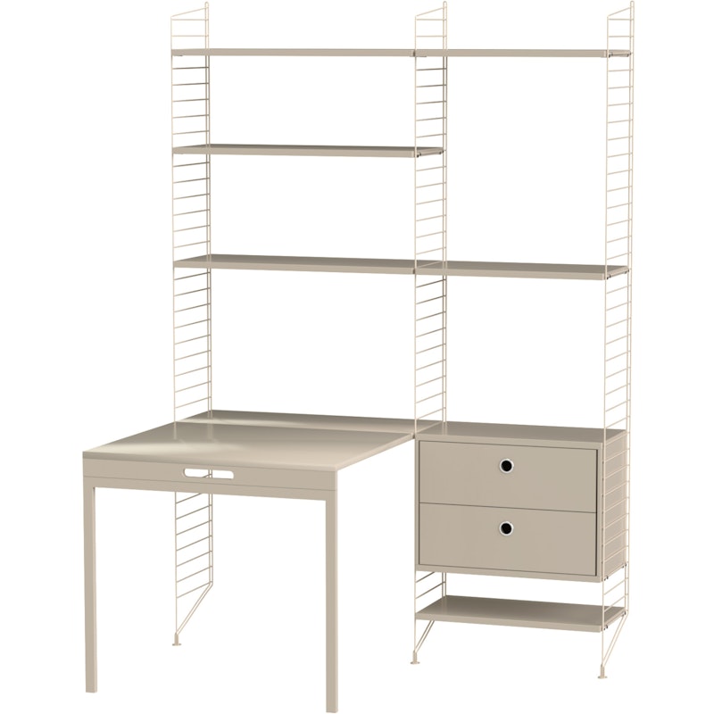 String Shelf Combination E Workplace, Beige