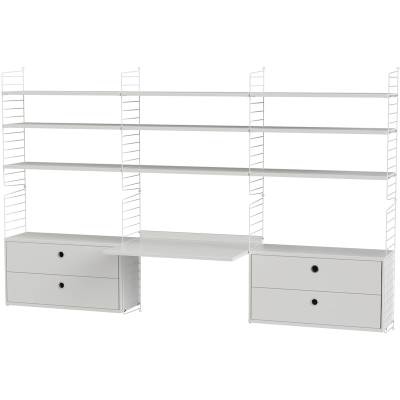 String Shelf Combination F Workplace, White