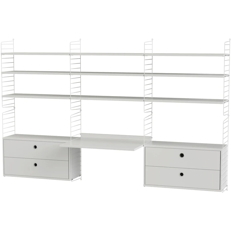 String Shelf Combination F Workspace, White