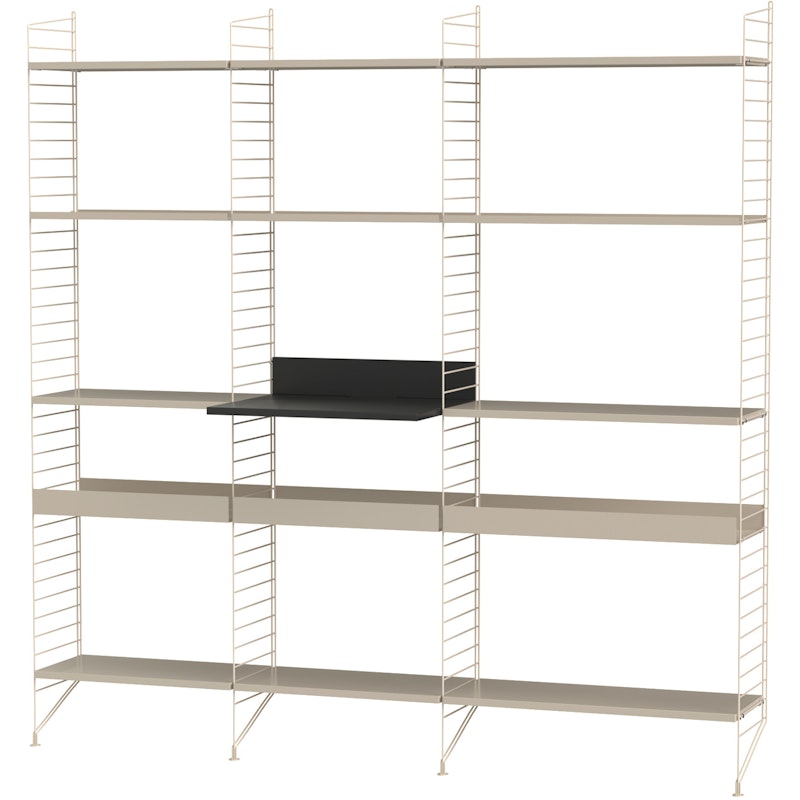 String Shelf Combination L Kitchen, Beige / Anthracite