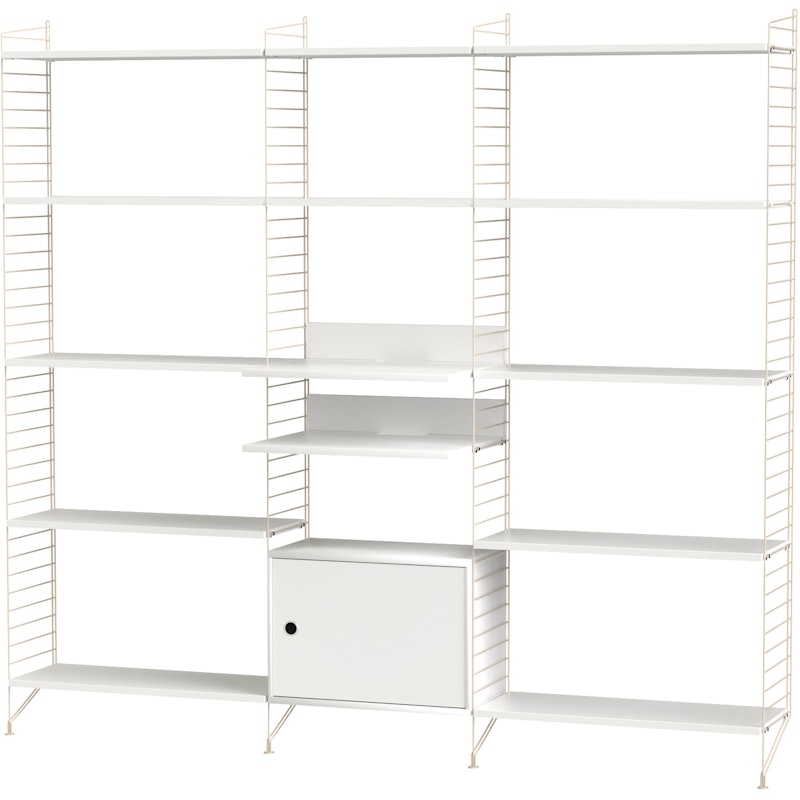 String Shelf Combination Q Living Room, White / Beige