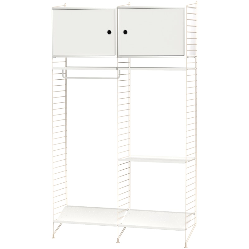 String Shelf, Combination T Hall, White / Beige