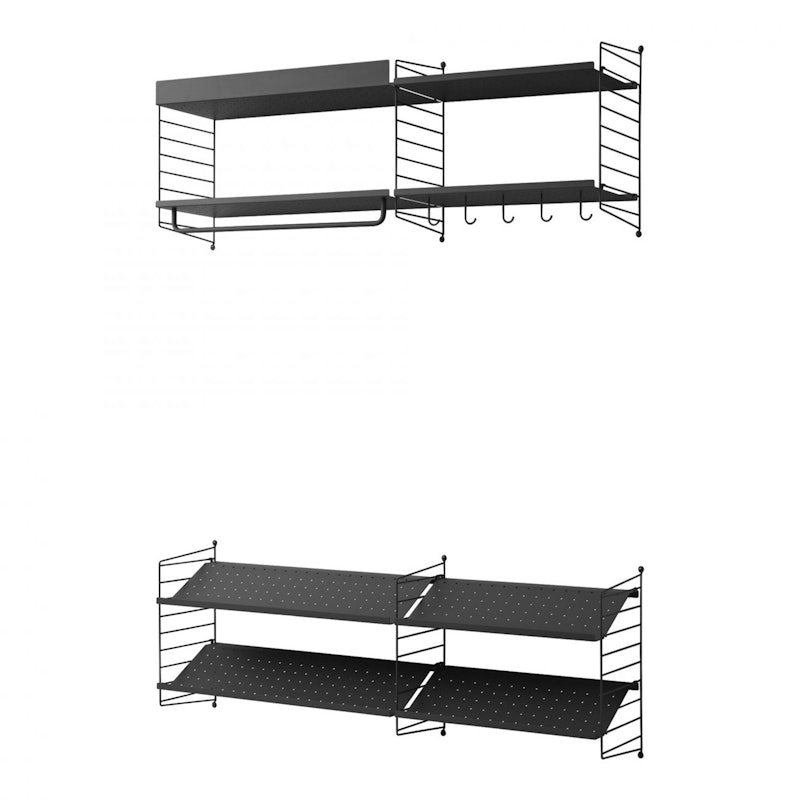 String Shelving System No 10, Black