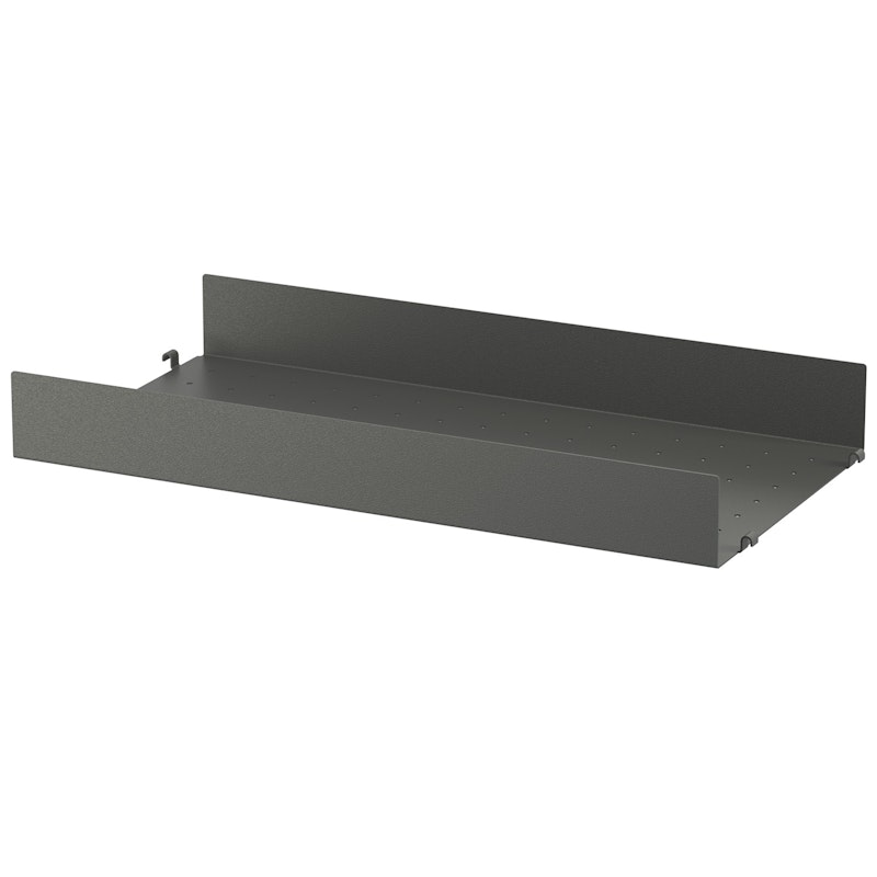 String Shelf With High Edge Metal, Dark Grey