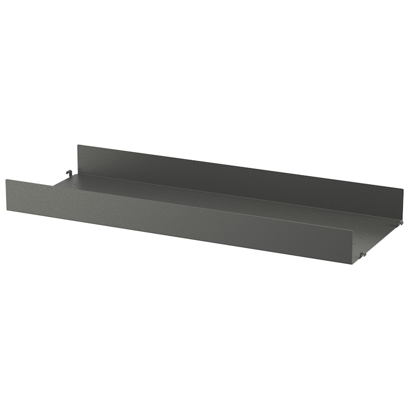 String Shelf With High Edge Metal, Dark Grey