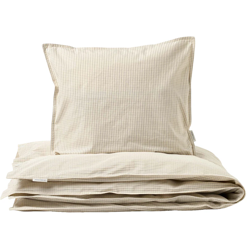 Bed Set 150x210 cm, Creme Black Plaid