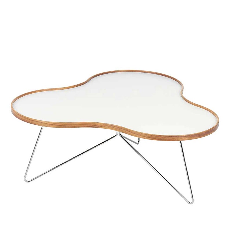 Flower Table 90 cm, Oak/White