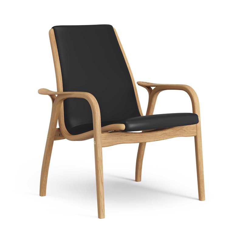 Laminett Armchair Leather, Oiled Oak / Black