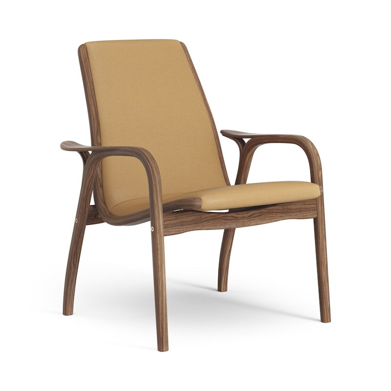 Laminett Armchair Leather, Lacquered Walnut / Light Brown