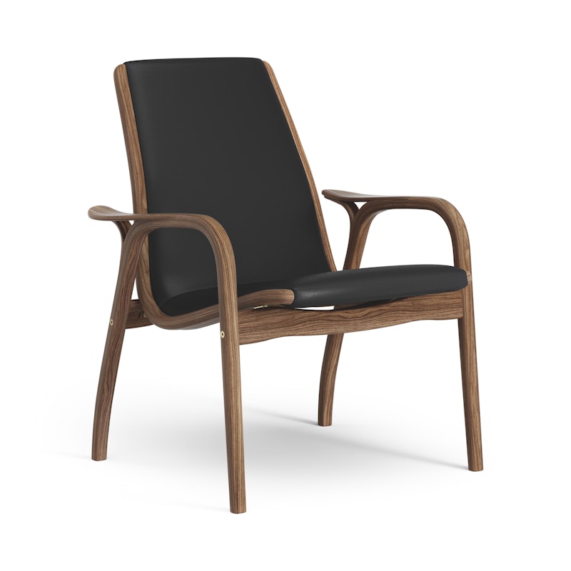 Laminett Armchair Leather, Lacquered Walnut / Black