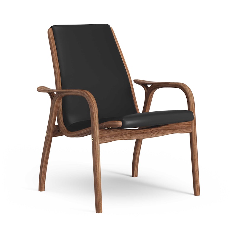 Laminett Armchair Leather, Lacquered Walnut / Black