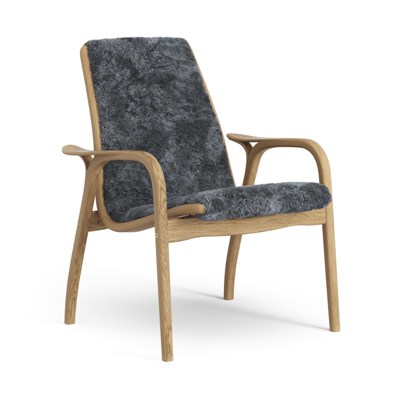Laminett Armchair Sheepskin, Oiled Oak / Charcoal