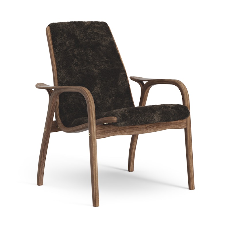 Laminett Armchair Sheepskin, Lacquered Walnut / Espresso
