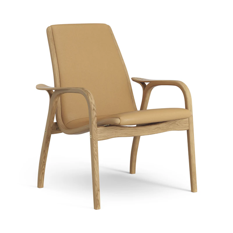 Laminett Armchair Leather, Oiled Oak / Light Brown