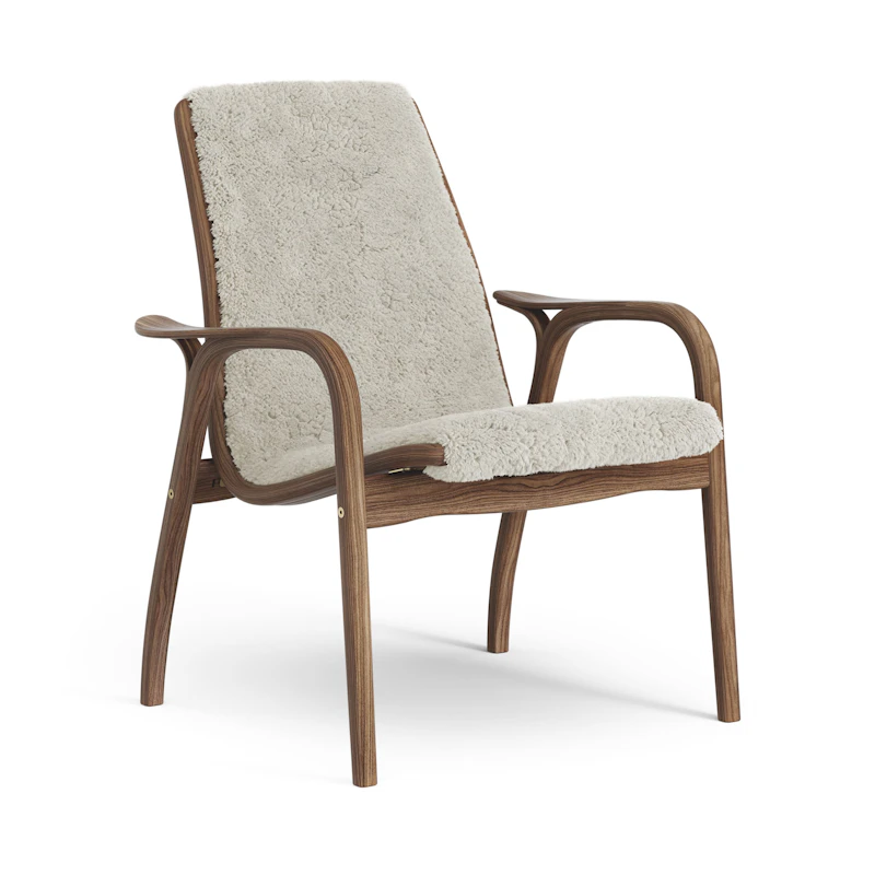 Laminett Armchair Sheepskin, Lacquered Walnut / Moonlight