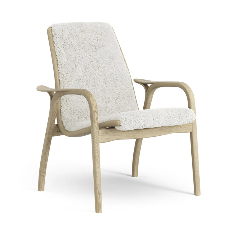 Laminett Armchair Sheepskin, Lacquered Oak / Off-white