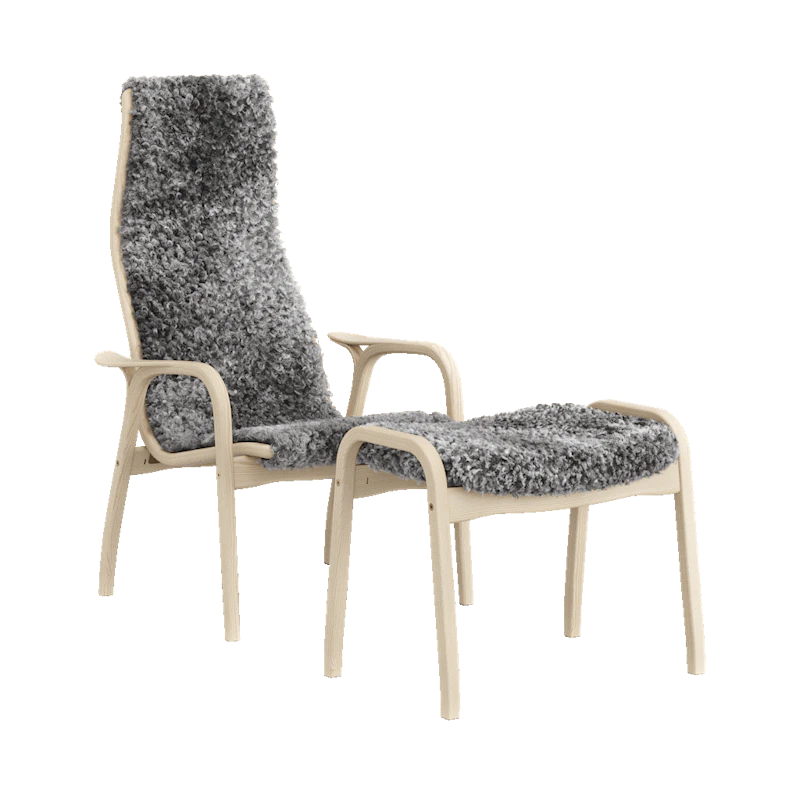Lamino Armchair With Footstool, Anniversary Edition, Sheepskin / Pinewood