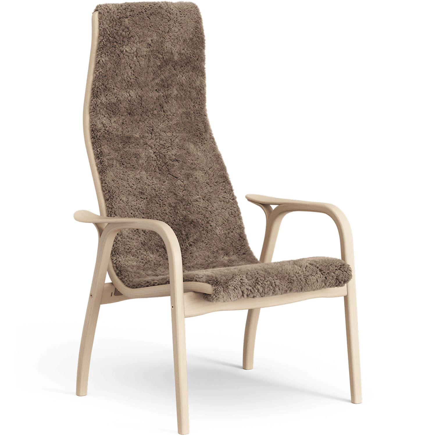 Lamino Chair Sheepskin/Beech, Sahara from Swedese | RoyalDesign.co.uk
