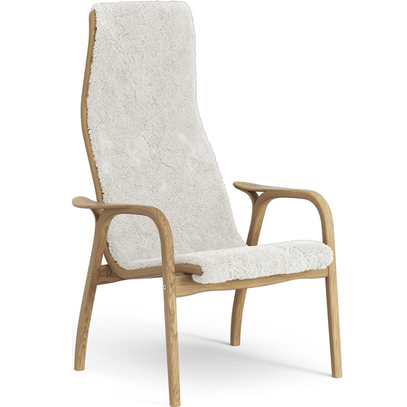 Lamino Armchair, Oiled Oak / Sheepskin Off-white