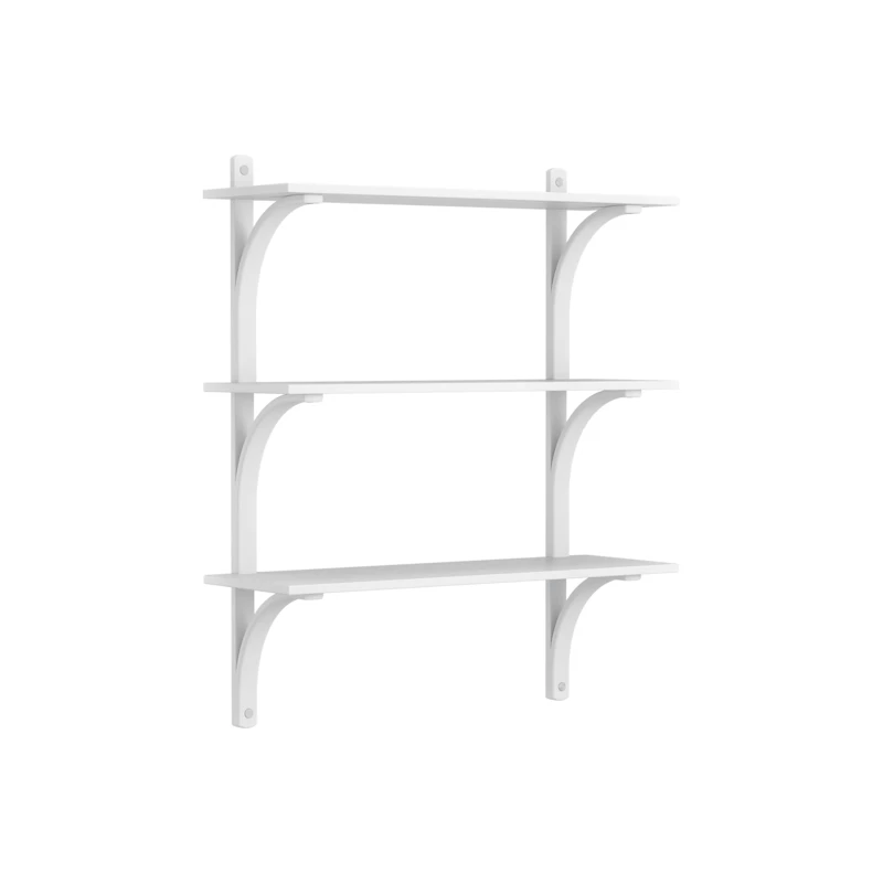 Levi Wall Shelf 90 cm Medium, Aluminium / White Stained Ash