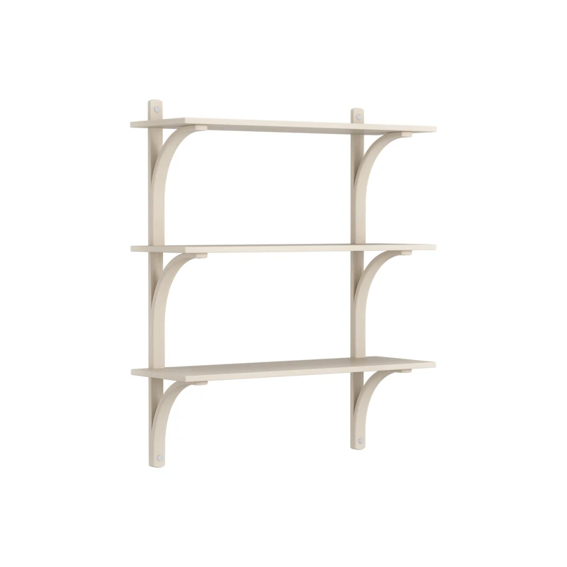 Levi Wall Shelf 90 cm Medium, Aluminium / Black Stained Ash