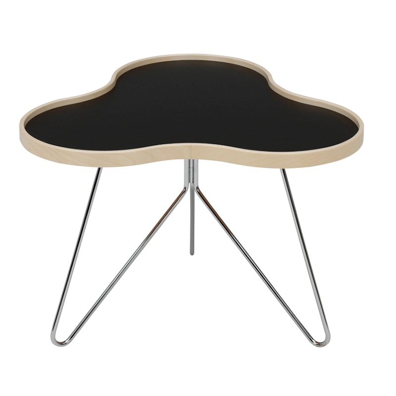 Flower table 66X62 Cm, Birch Ridge, black, chromed legs