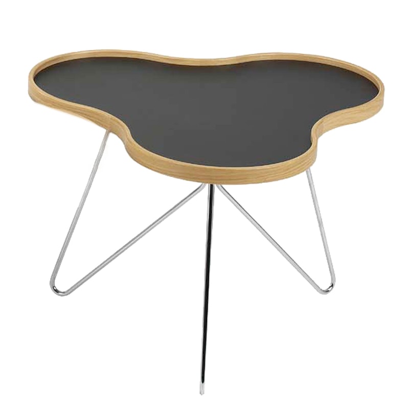 Flower table 66X62 Cm, Ekkant, black, chromed legs