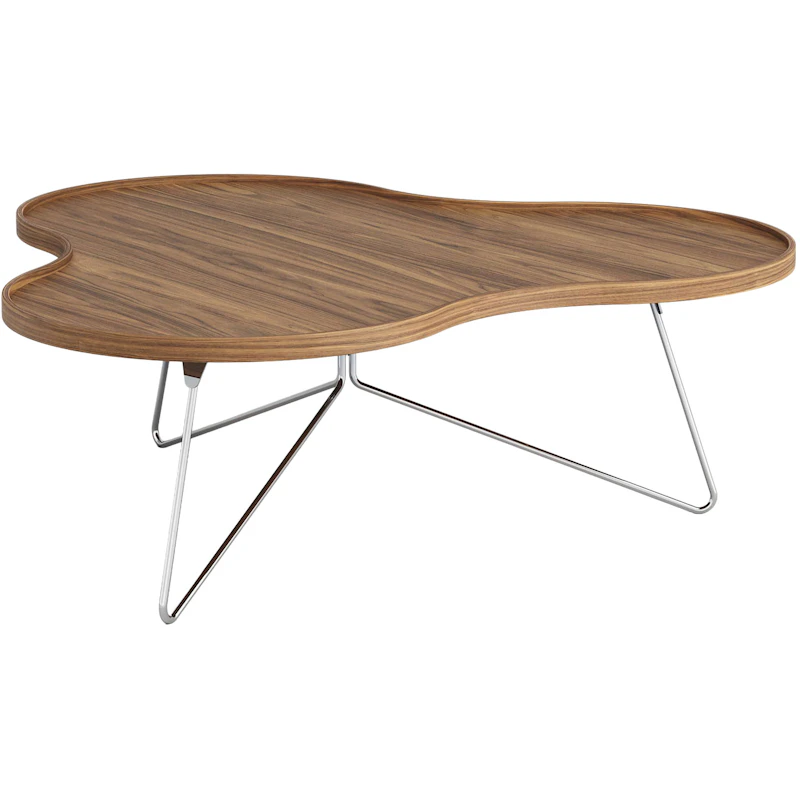 Flower Mono Coffee Table 114x39 cm, Chrome / Walnut