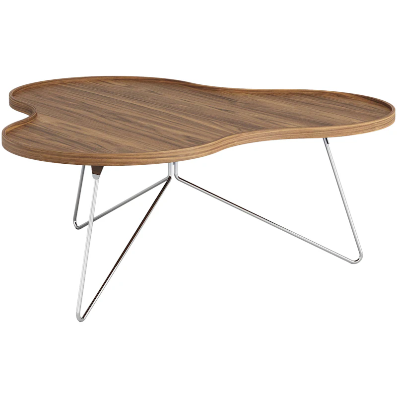 Flower Mono Coffee Table 114x45 cm, Chrome / Walnut